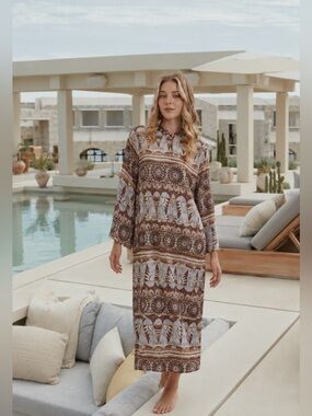 Rich Radi w’s  tunic dress M gold  thread